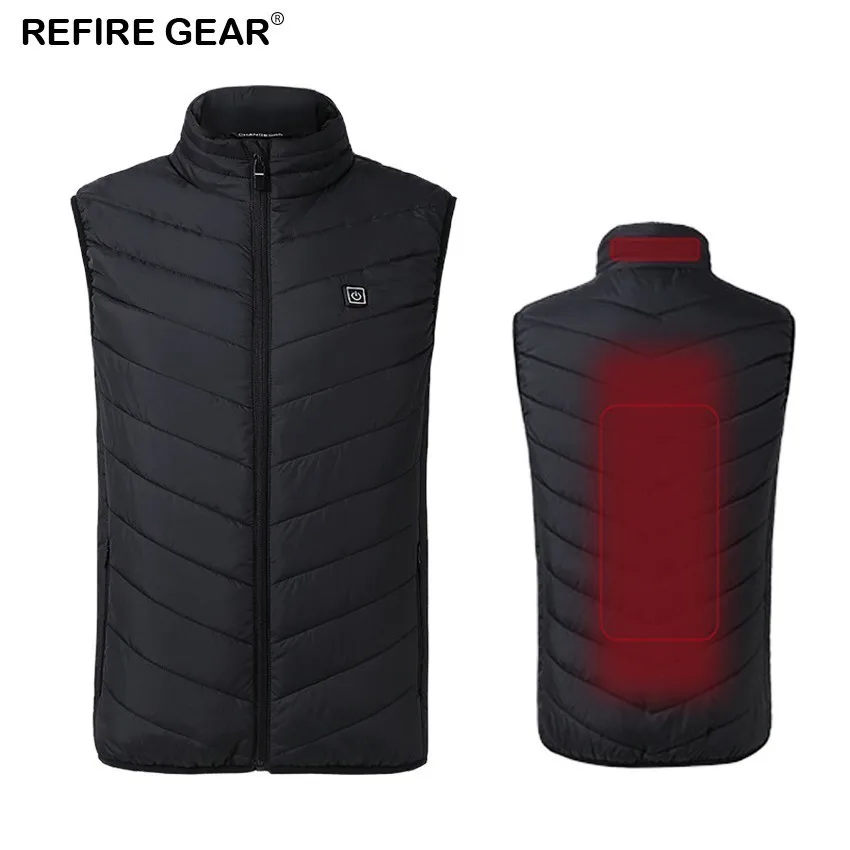Refire Gear Мужской зимний плотный хлопковый жилет с USB-подогревом уличная ветровка