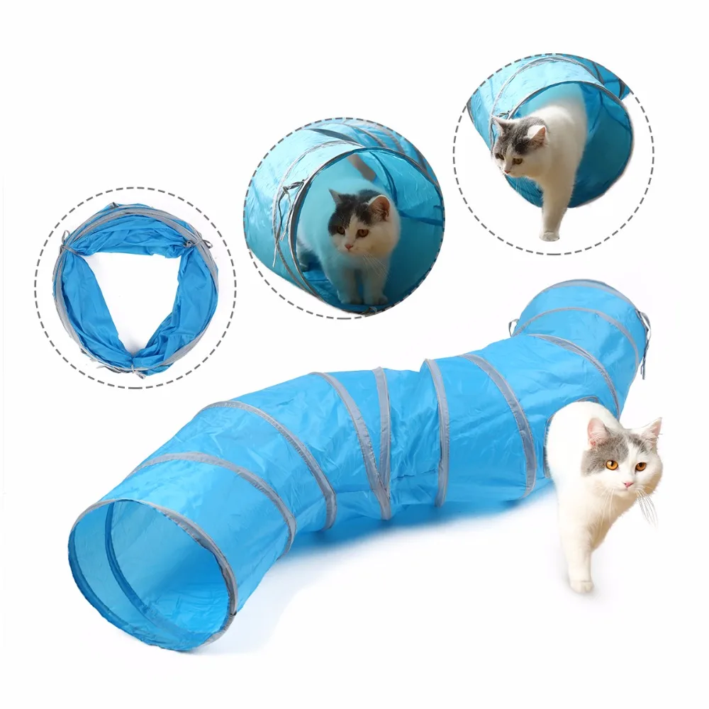 

"S"Shape Cat Play Tunnel Toys Kitten Cats Training Tunnel For Rabbit Collapsible Play Tunnel for Fun Long 130cm Dia 30 cm