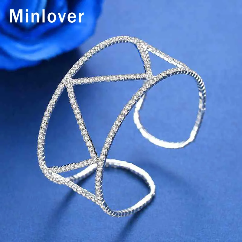 Minlover модные Кристальные геометрические браслеты для женщин Простые невесты