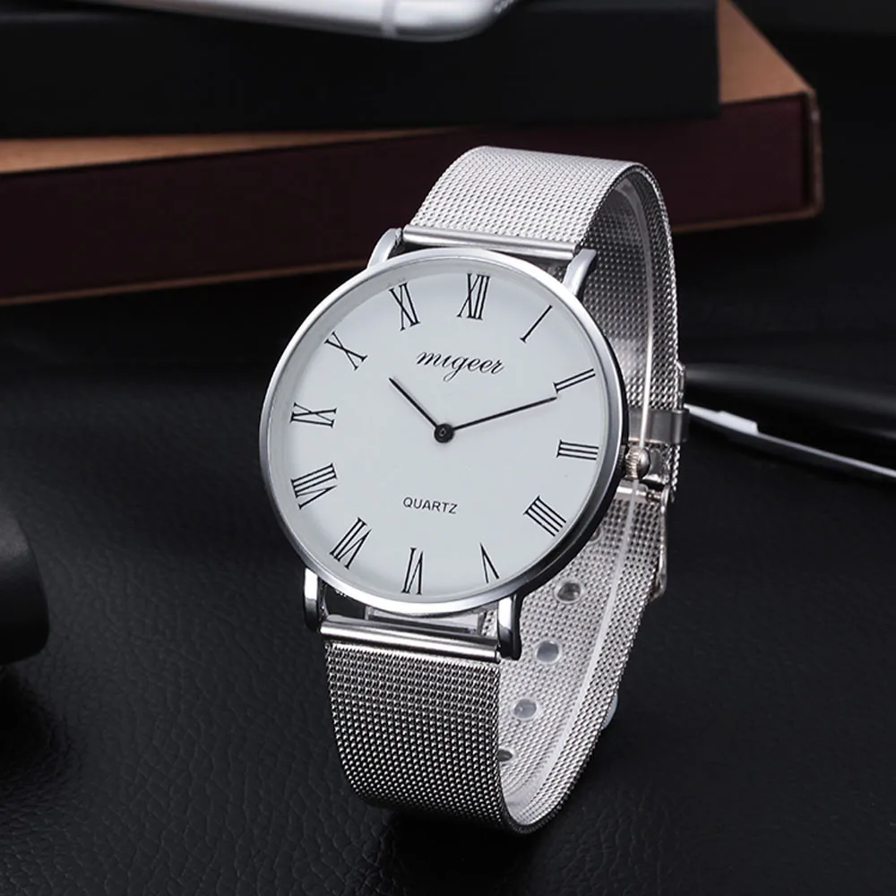 

2018 Casual Silver Women Watch Crystal Stainless Steel Buckle Roman Numbers Analog Quartz Lady Wrist Watch Bracelet Watch #W