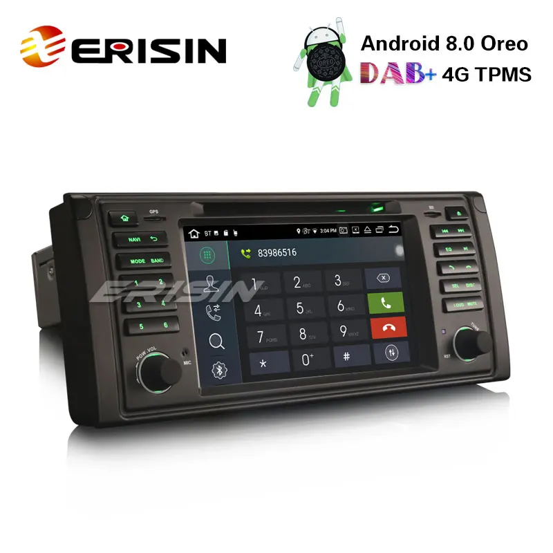 Erisin ES7339B 7 &quotAndroid 8 0 автомобильный стерео DVD DAB + GPS SAT NAV DVR 4G для BMW 5er E39 E53 X5