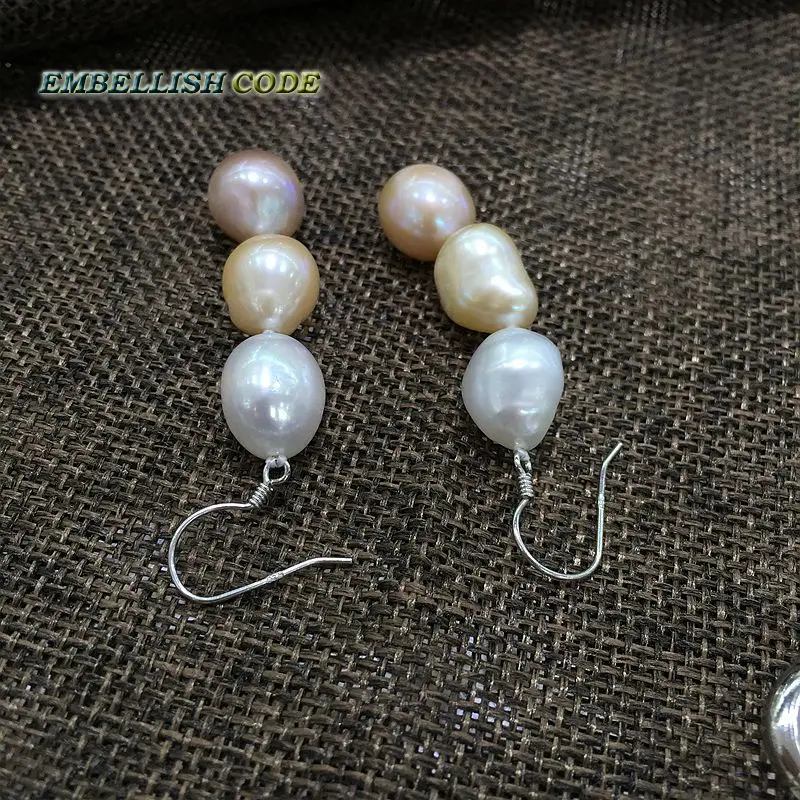 Популярные летние сережки Крючки с пресноводным жемчугом AAA смешанные цвета: