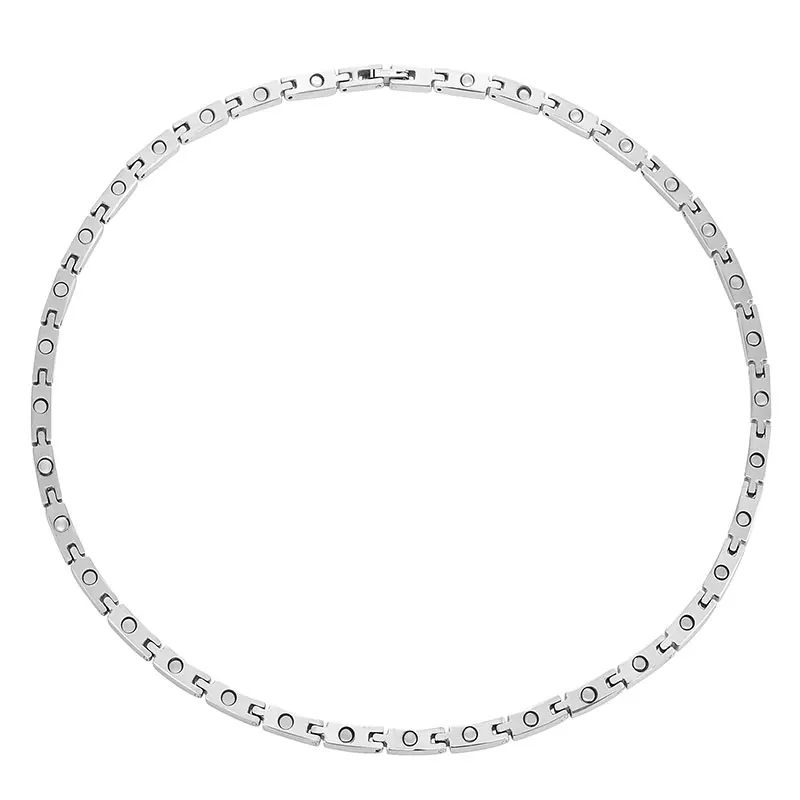 

Escalus Women Stainless Steel Necklace Ladies Magnetic Shiny Brushed Silver 35pcs Magnets Neckwear Charm Gift Jewelry