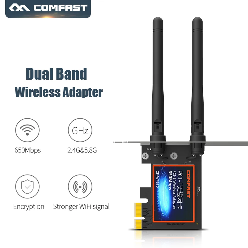 Comfast CF WP650 650 Мбит/с 2 4 ГГц + 5 8 высокоскоростной Wifi адаптер двухдиапазонный внешний