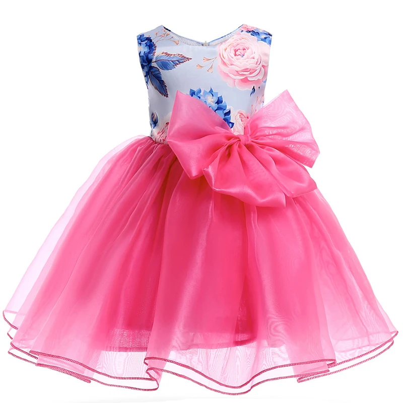 Girls Dress Kids Bownot Elegant Pageant Party Clothes Christmas Costumes For Children Toddler Infant 2-10T | Детская одежда и