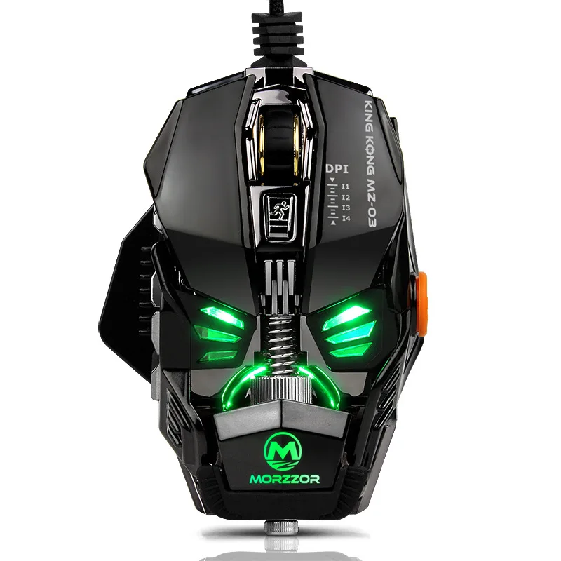 Wried игровая мышь с 4000 dpi Новый professional macro program кабель металлический демонтаж 8 buttom большая Механическая
