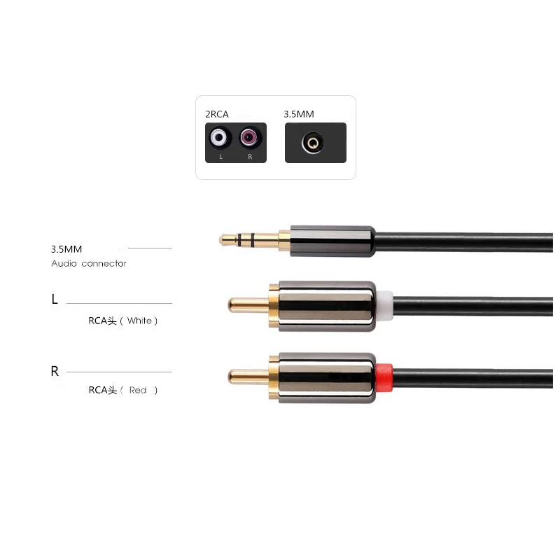 Кабель EtopLink RCA с разъемом 3 5 мм на 2 аудиокабель м КАБЕЛЬ 2RCA для Edifer домашнего