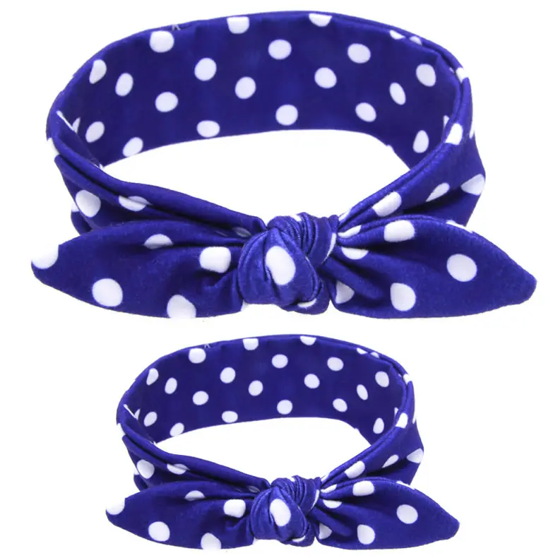 Mother Baby Turban headband 2pcs/set Mom Daughter Rabbit Ears Floral Print Plaid Bow Knot hair accessories | Детская одежда и