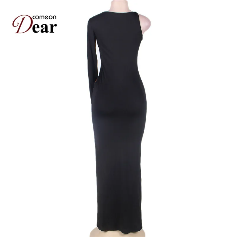 Повседневное летнее платье Comeondear 2017 с одним открытым плечом вечернее макси