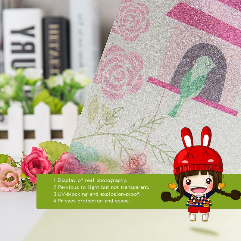 DICOR брендовая стеклянная пленка наклейка на окно с птицами Прозрачный