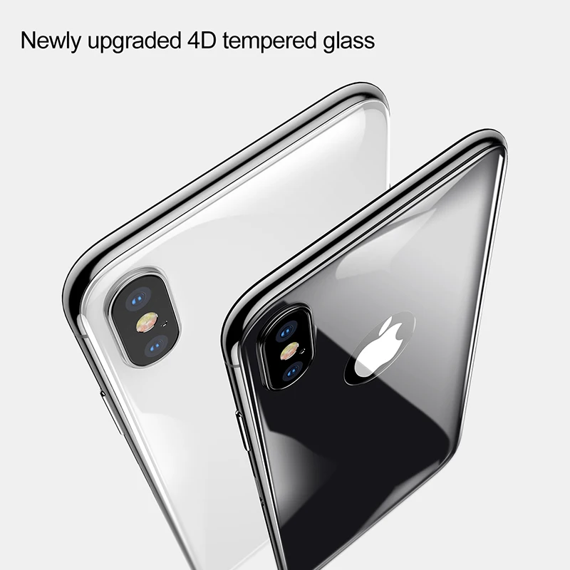 Защитная пленка Baseus 4D на заднюю панель из закаленного стекла для iPhone X 10, защитная пленка на заднюю панель для iPhone X 10