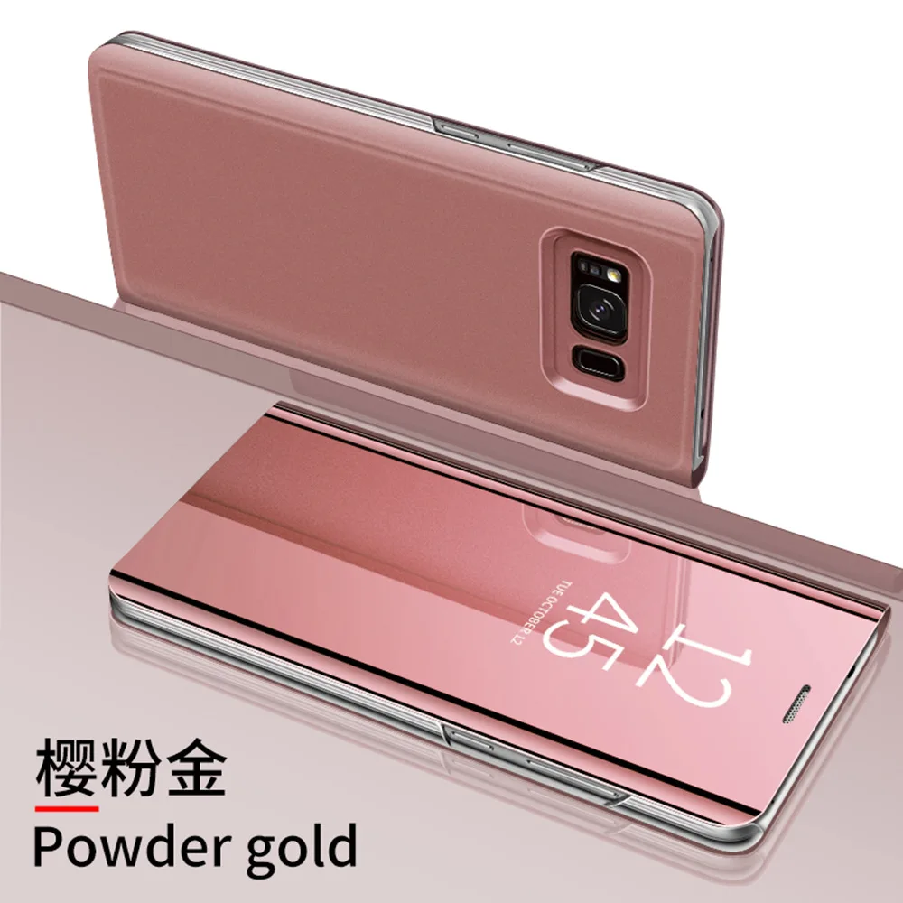 Умный зеркальный флип чехол для телефона Samsung Galaxy S20 Note 10 9 S10 S9 S8 Plus прозрачный M30 20
