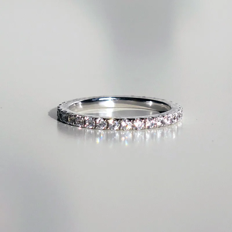 Dossy изделия Три Цвета 0.23Ct синтетических алмазов Обручение обручальное кольцо стерлингового серебра 925 белого золота Цвет кольцо для Для женщин