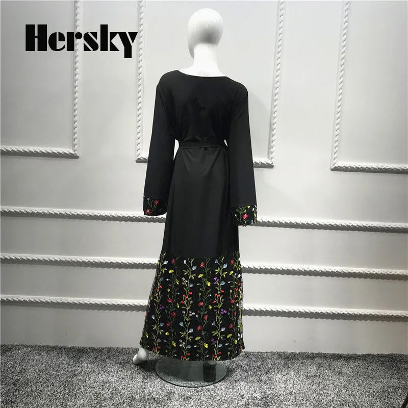 Модное платье dubai abaya Турция мусульманская Для женщин кружевная одежда с