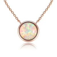 romad vintage fire opal jewelry necklace pendants rose gold chain for women gift 2018 new elegant delicate bohemian choker