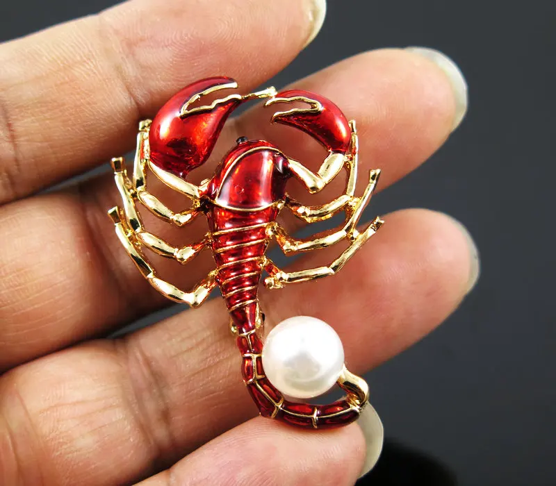 Red And Purple Enamel Scorpion For Women Men Alloy Animal Party Weddings Banquet Brooch Gifts | Brooches