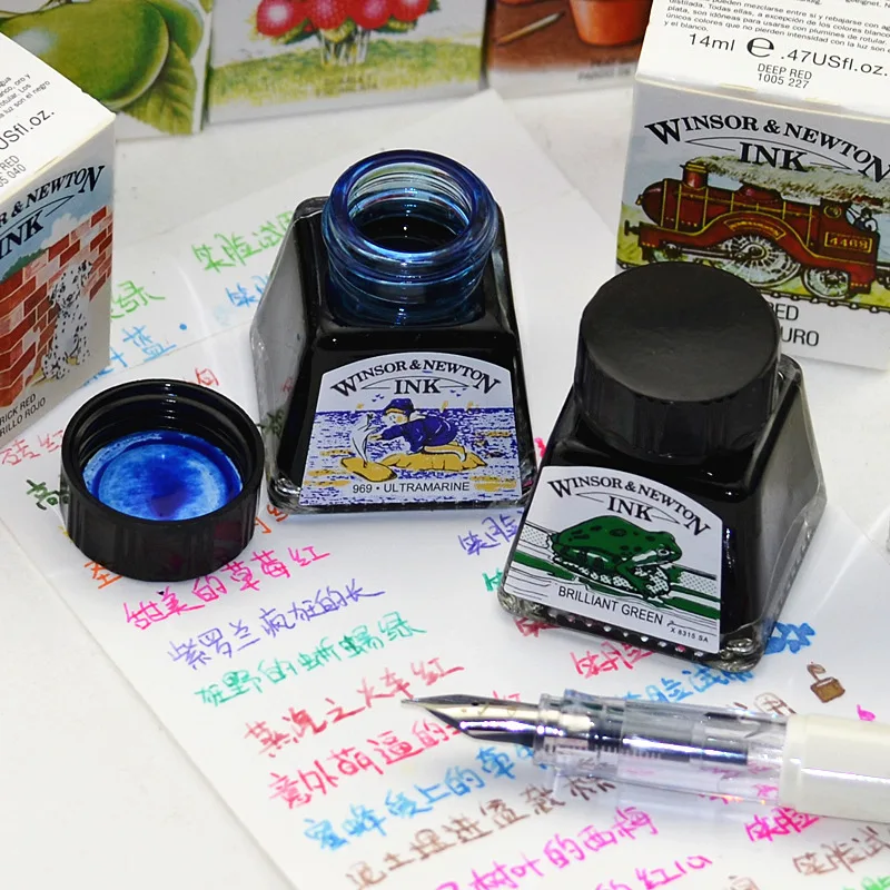 Winsor Newton Красочные Чернила краски 14 мл для Dip Ручка | Канцтовары офиса и дома