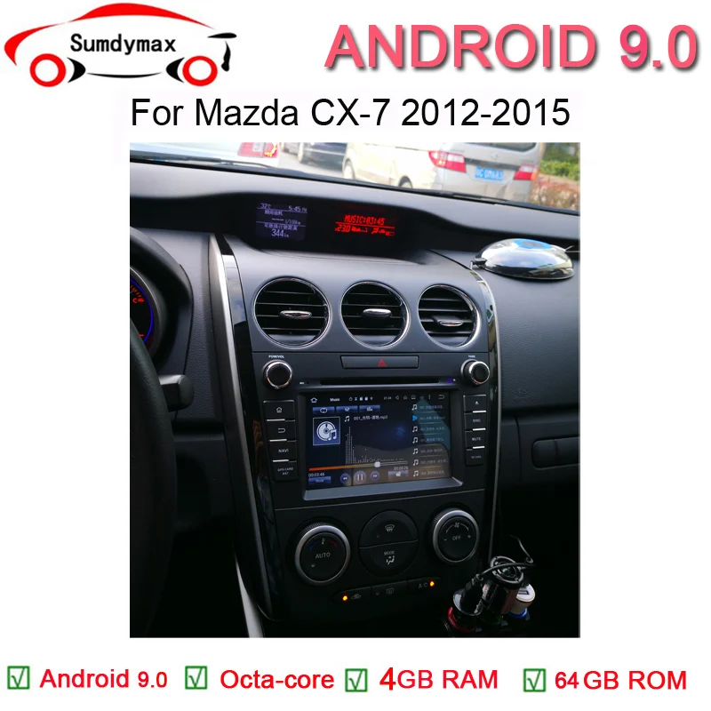 7 дюймов android 9,0 автомобильный аудио плеер для mazda CX-7 2008- с gps-навигацией встроенный wifi canbus поддержка bose системы