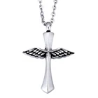 Ангельские крылья крест урна ожерелье для праха памятный кулон из нержавеющей стали для праха любимая Кремация кулон с пеплом