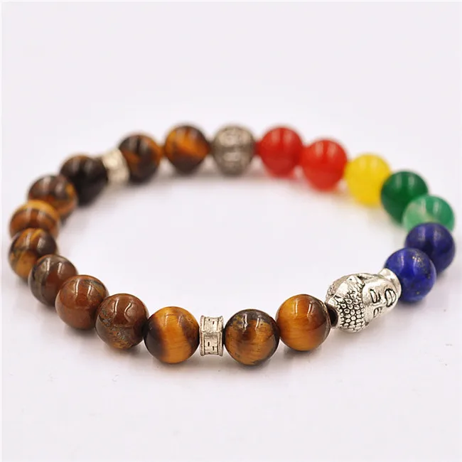 20 шт./лот тигровый глаз камень Bracelets красный желтый зеленый агат будда прочность