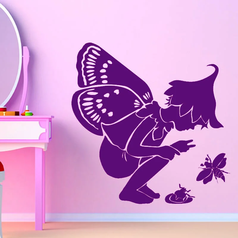 Голая нога сказочные и насекомые наклейка на стену детская комната Настенный