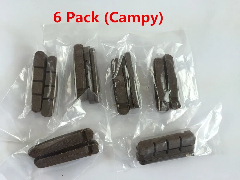 6 Pack Campy Поездки 2 шт./упак. тормоз для дорожного велосипеда колодки карбоновые колеса диски использовать Замена тормозные колодки V тормозные колодки для Shiman0 Campy Замена - Цвет: 6 Pack Campy