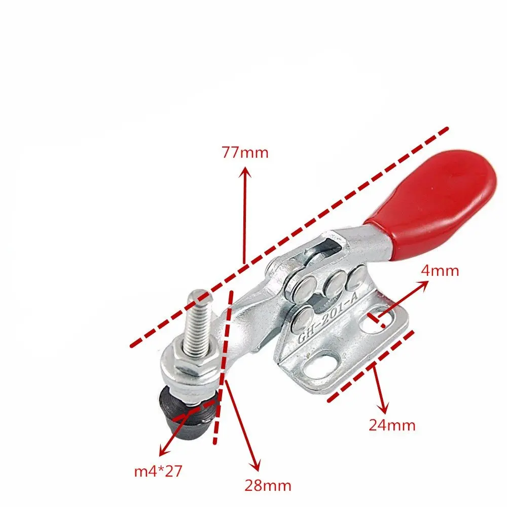 

Hold Toggle Clamps 4pcs 27Kg 60 Lbs Holding Capacity Rod Arm Welding Machine Operation Mold Metal Horizontal Toggle Clamps