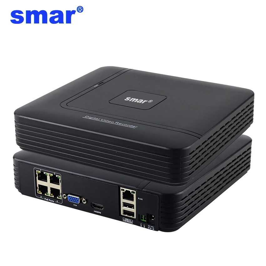 Smar 48V POE NVR 4 канала мини видеорегистратор Full HD автономный Hi3515C 1920*1080P ONVIF для 48V POE IP Камера безопасности Системы приложения XMEYE