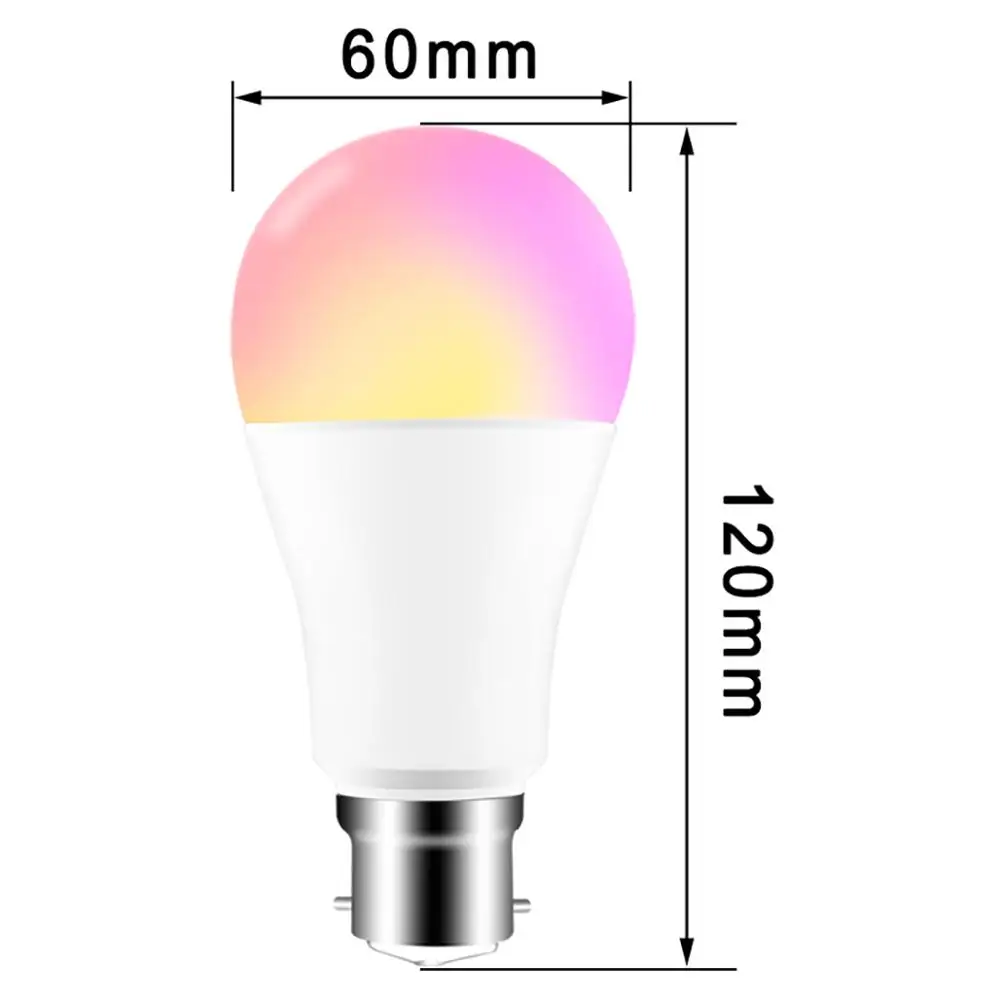 Умный светодиодный Беспроводной лампочка Bluetooth B22 10 Вт RGB Меняющие цвет лампы Регулируемый AC 85-265 V приложение Управление IOS/Android лампада