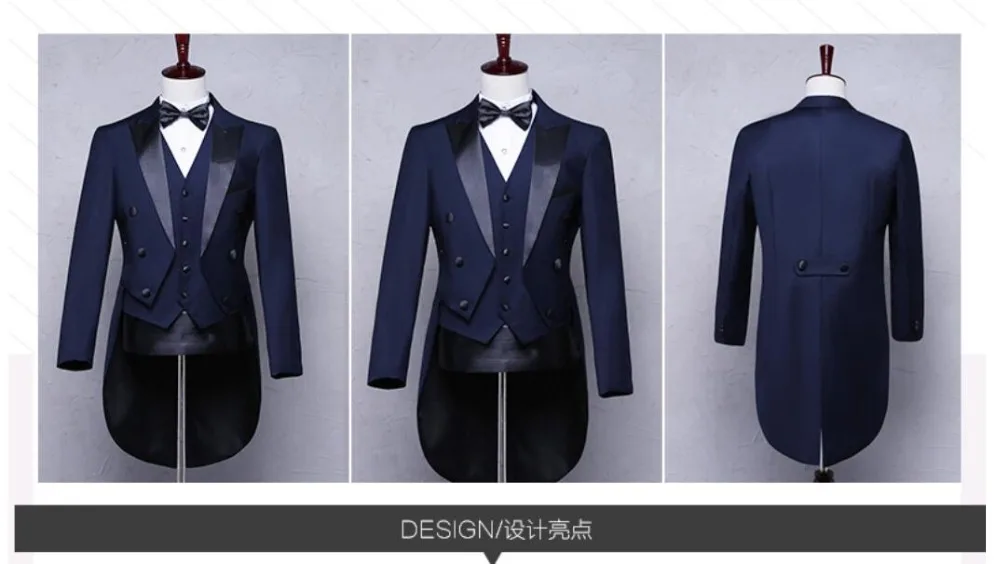 Темно синий мужской костюм для смокинга хостинговое платье певицы пианистские