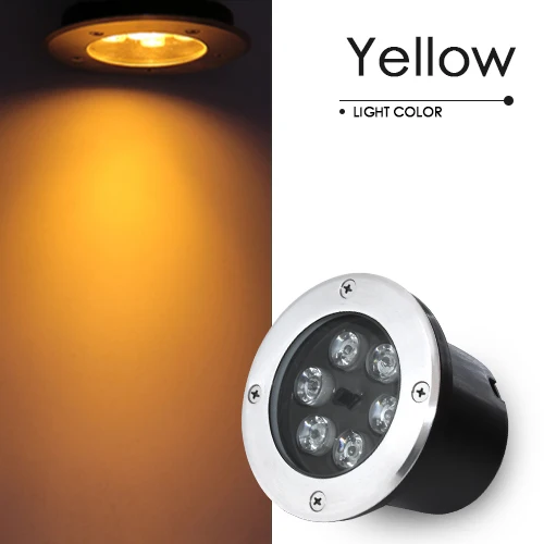 Yellow Светодиодный AC85-265V подземный светильник IP68 RGB Открытый из нержавеющей стали водонепроницаемый утопленный погребенный Точечный светильник для лестницы садовая дорожка квадратная лампа - Испускаемый цвет: Yellow