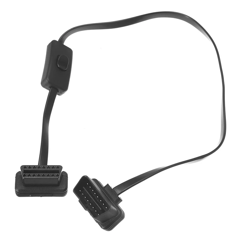 16 Pin OBD2 удлинитель Кабель адаптер штекер двойной женский OBD 2 КАБЕЛЬНЫЙ разъём с переключателем вкл/выкл 67 см