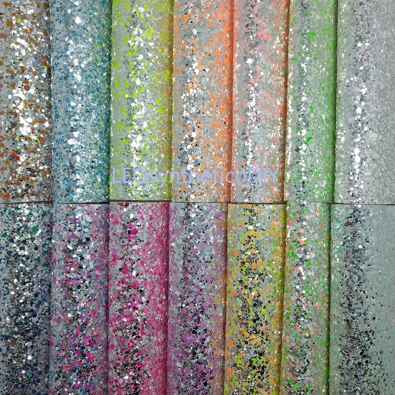 90X134CM неон кристалл коренастый блеск кожа для изготовления бантов аксессуары