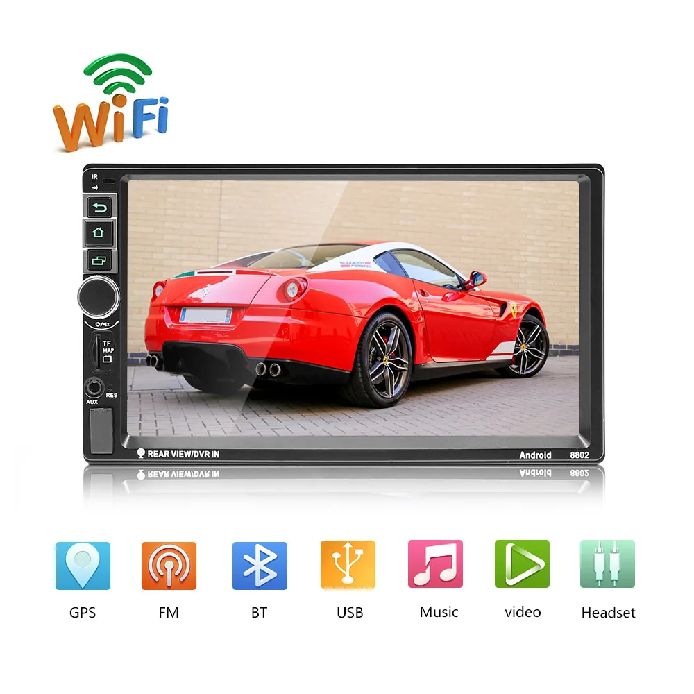 Podofo Универсальный 8802 Android 2 din Автомобильный Радио gps навигация Bluetooth Авторадио Mirrorlink автомобильный стерео Wifi аудио MP5 плеер