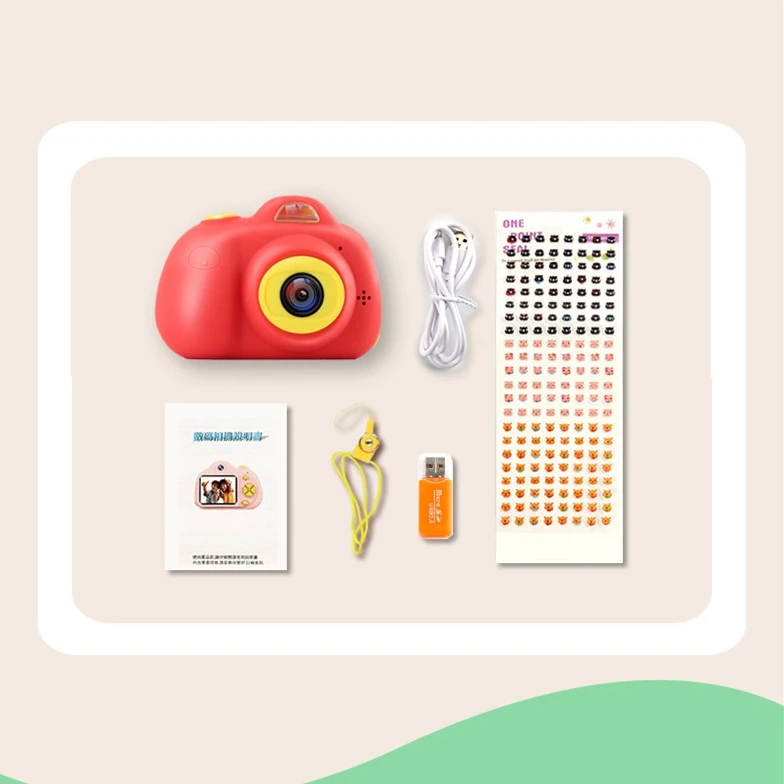 

Children's Kawaii Camera HD Digital 800P TF Card Camcorder USB Rechargeable Early Education Puzzle Novelties Toys