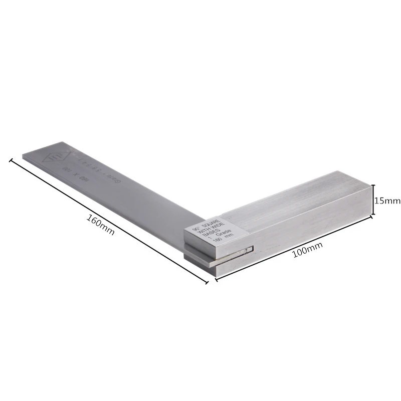 Квадратная линейка класса 1 из нержавеющей стали с лезвиями 160*100 мм квадратный