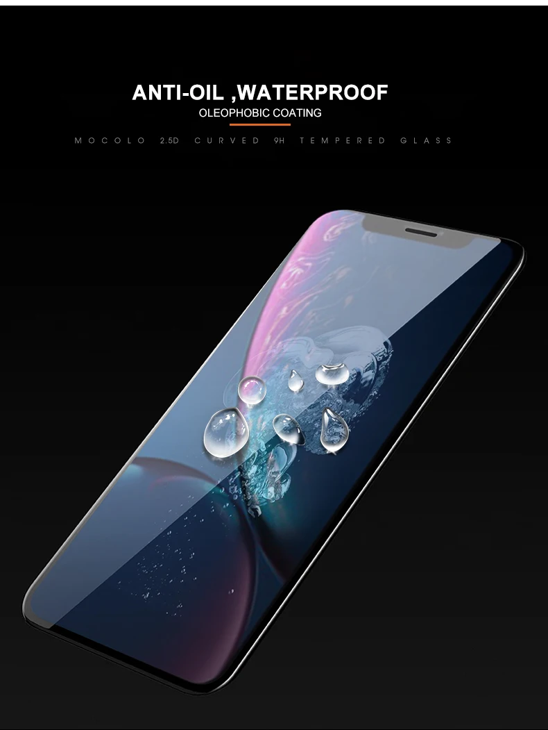Mocolo 3D вогнутый премиум стекло для iPhone XS макс. закаленное стекло плёнка полностью покрывающая протектор экрана для apple iPhone XR XS MAX X 10