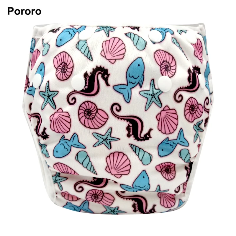 Детские подгузники для плавания в pororo, водонепроницаемые, регулируемые, тканевые подгузники для бассейна, купальный подгузник, многоразовые, моющиеся, детские подгузники