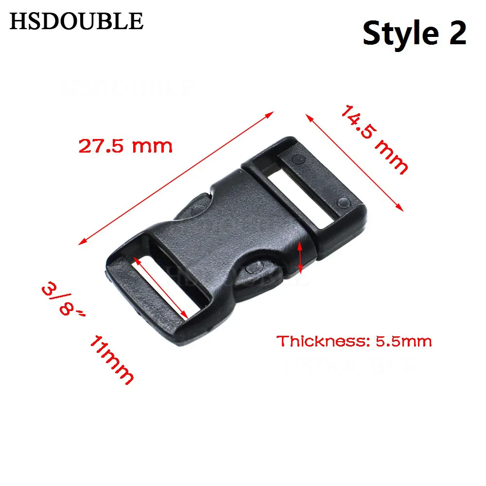 Контурные боковые мини-пряжки 3/8 дюйма (10 мм) для браслетов из Паракорда/кошачьих