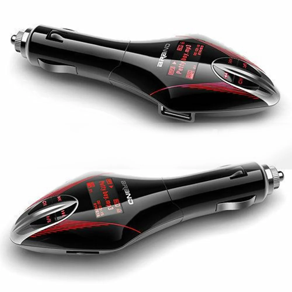 3 Colors Mini Car Mp3 Player Wireless FM Transmitter Modulator LCD Screen with Light USB Disk TF Remote Control | Автомобили и