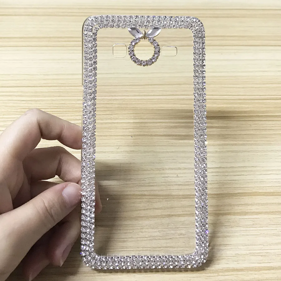 Роскошный 3D прозрачный Блестящий жесткий пластиковый чехол накладка со стразами