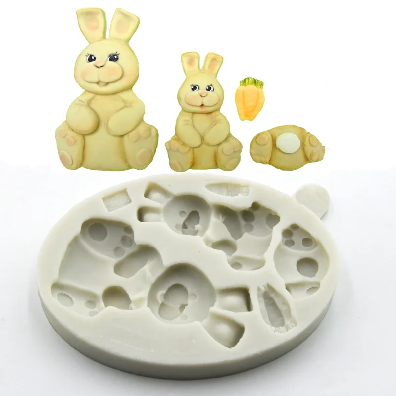 

Luyou 1pcs Rabbit and radish lace cake silicone mold fondant mold Birthday cake decorating tools chocolate gumpaste mold FM1854