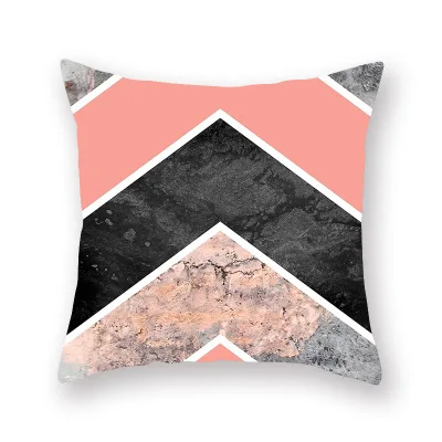 Nordic Style Geometric Marble Cushion Cover Colorful Graffiti Diamond Abstract Pillow Bull Head Flower For Home Chair | Дом и сад