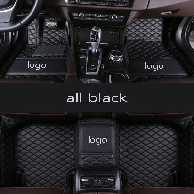 Kalaisike пользовательские автомобильные коврики для Volkswagen VW passat golf tiguan sharan jetta Variant UP Multivan Scirocco magot polo touran - Название цвета: all black