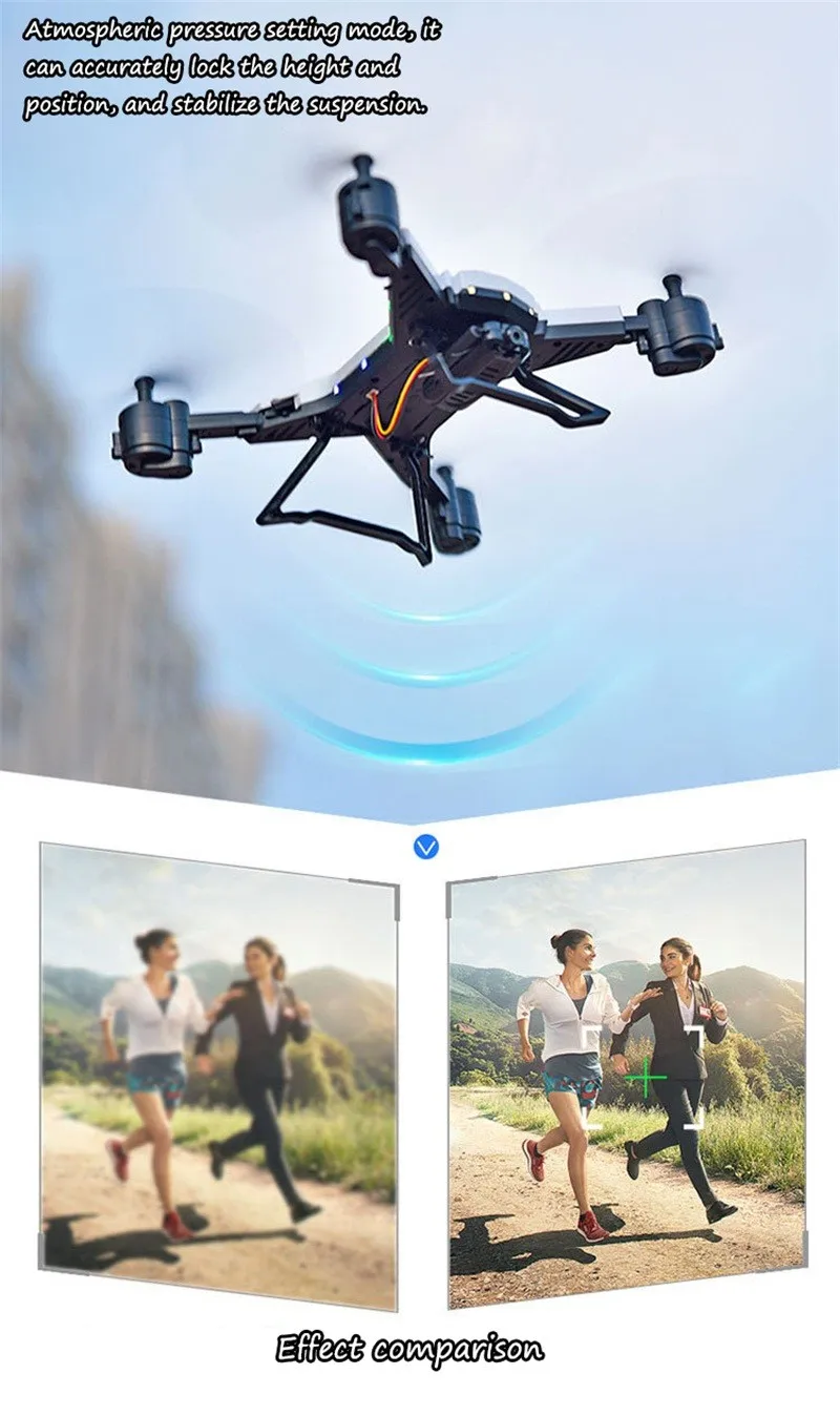 Радиоуправляемый вертолет Дрон с камерой HD 1080P wifi FPV селфи Дрон Профессиональный складной Квадрокоптер 20 минут Срок службы батареи