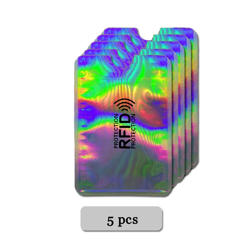 5 pcs Color-silver 20 шт Анти Rfid Блокировка ридер замок банк держатель для карт ID банковский Чехол для карт студенческий милый ID карты Кошелек паспорт бизнес Bancaire - Цвет: 5 pcs Color-silver