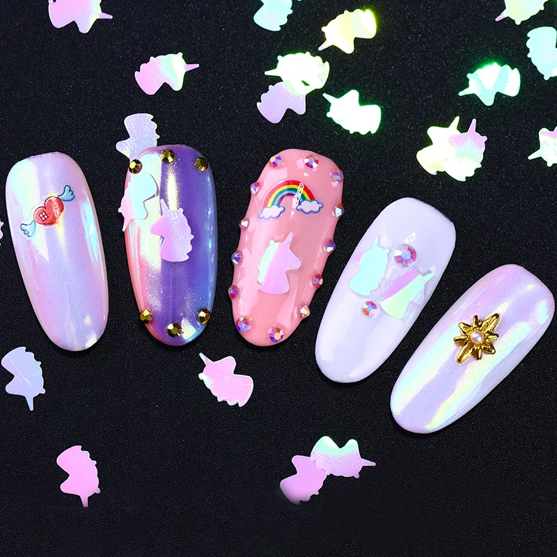 BORN PRETTY AB Цвет ногтей блестки Розовый Радужный дизайн украшение Nailart УФ гель