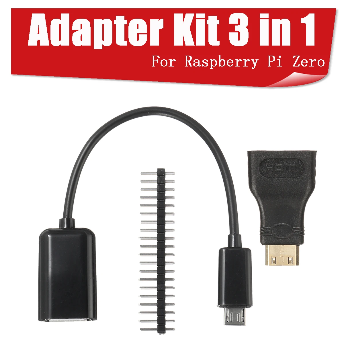 Адаптер Mini HD 3 в 1 кабель питания Micro USB мама + Pin 40P для Raspberry Pi Zero|Кабели HDMI| |