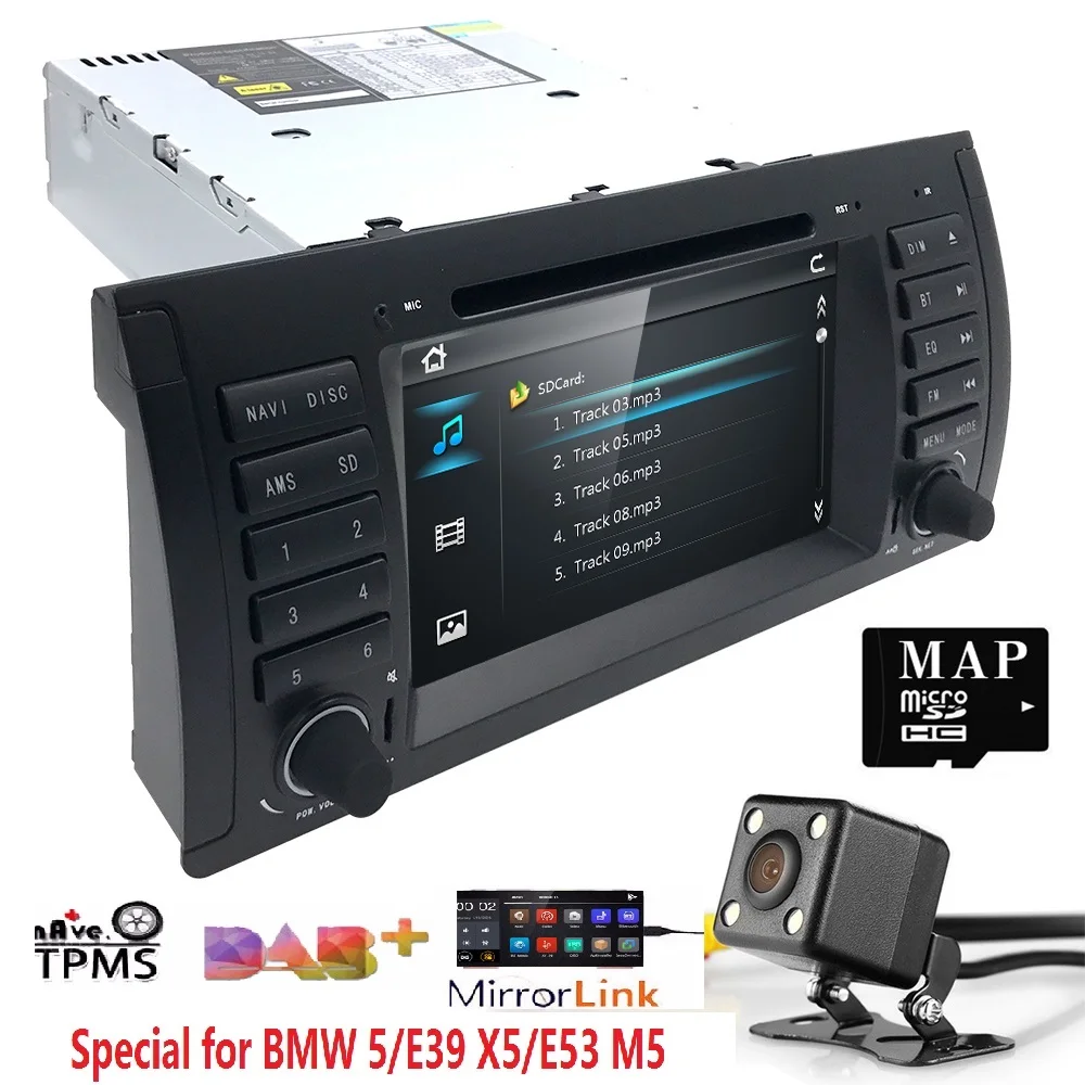 Dvd-плеер автомобиля для BMW E39 E53 X5 Авторадио навигации с Bluetooth DAB + RDS заднего SWC