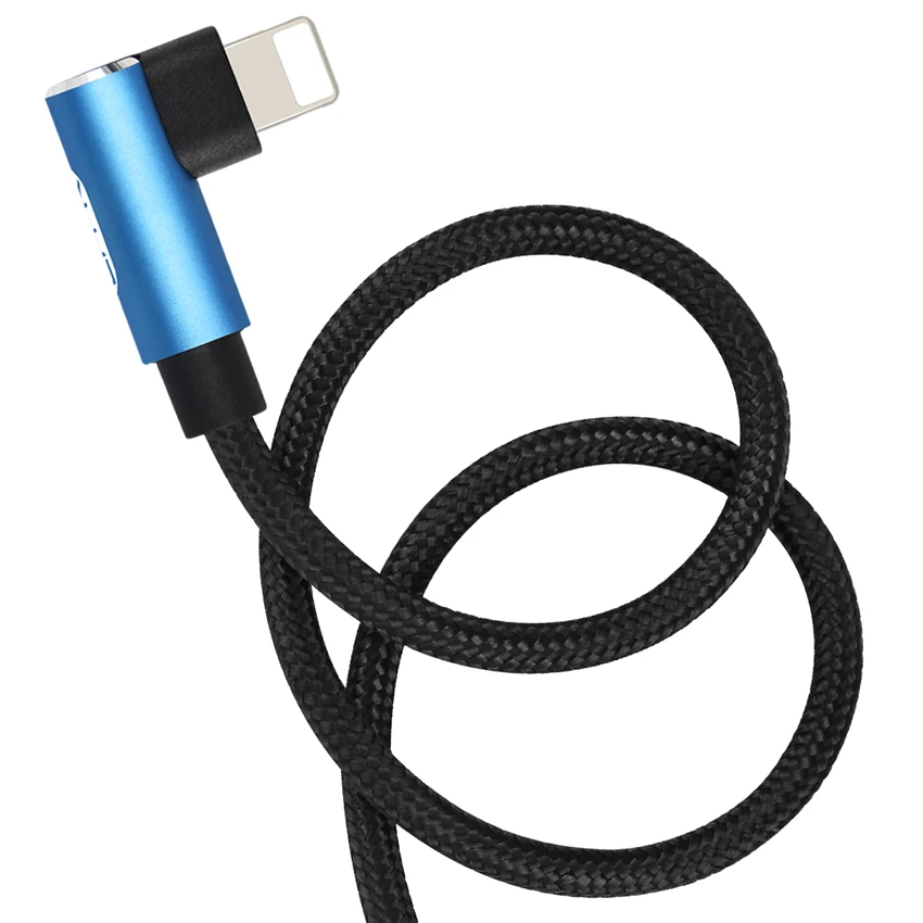 90 градусов USB кабель для iphone 7 8 5 SE 6 plus Кабель передачи данных iPad зарядный apple